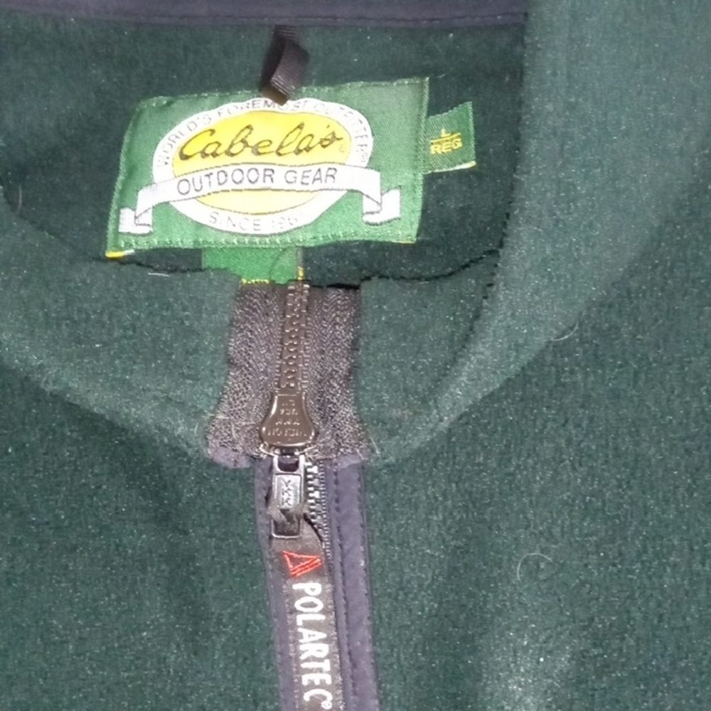 Cabela's Dark Green Quarter Zip-Up Lightweight Jacket - Picture 2 of 3